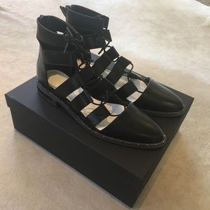 Freda Salvador Ghillie Sandals Black.